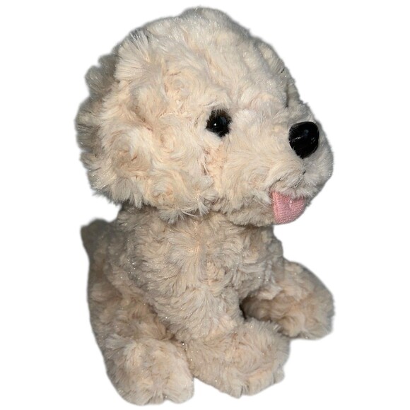 Golden Labradoodle Dog Plush 8" Realistic Stuffed Animal Sitting Cream - Picture 2 of 13